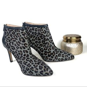 Adrienne Vittadini Leopard Print Ankle Booties - Nyla | Size 10 Medium | worn 2x